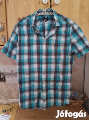 H&M kockás rövidujjú férfi ing M-es
