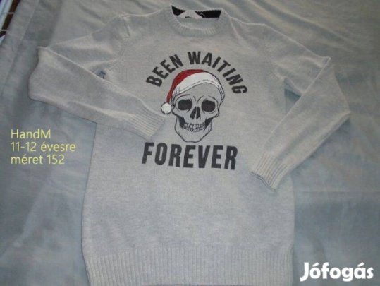 H&M koponya mintás felső 11-12 évesre (méret 152)