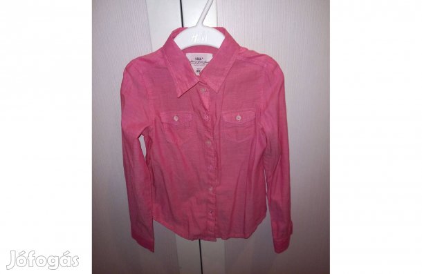 H&M lány blúz ing felső rózsaszín alkalmi 104 110