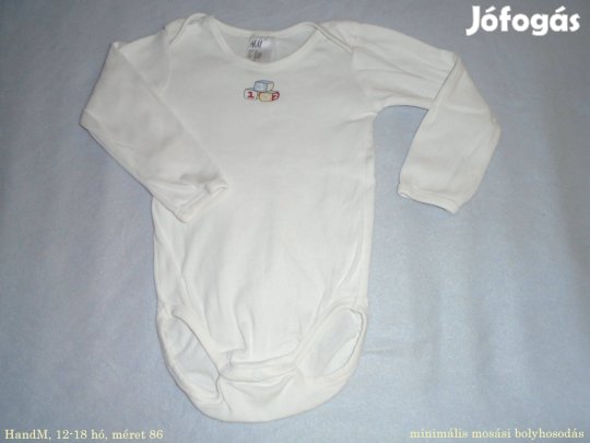 H&M mintás hosszú ujjú body 12-18 hó (méret 86)