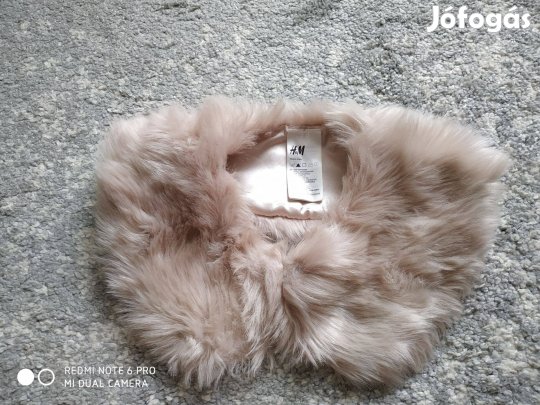 H&M púder rózsaszín műszőrme gallér