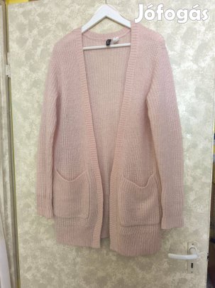H&M szép világos rózsaszín kötött kardigán
