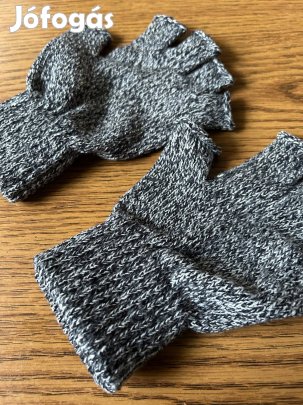 H&M ujjatlan kötött kesztyű szürke, one size