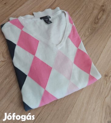 H&M vékonykötött pasztell pamut női pulóver M