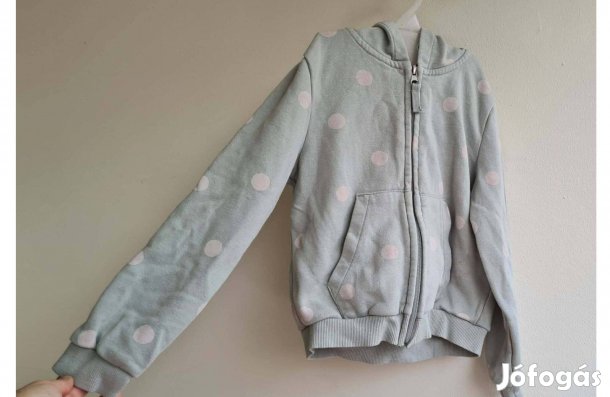 H&M világoszöld kapucnis pulcsi 122-128-as