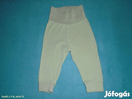 H&M zöld színű pocaknadrág nadrág 6-9 hó (méret 74)