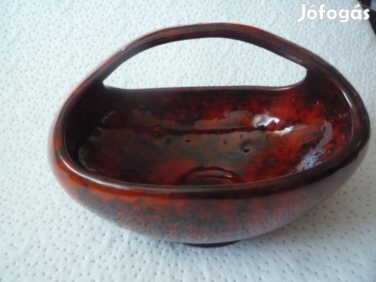 H.Rahmer Máriára jellemző kerámia kosár gyümölcstál dísztárgy