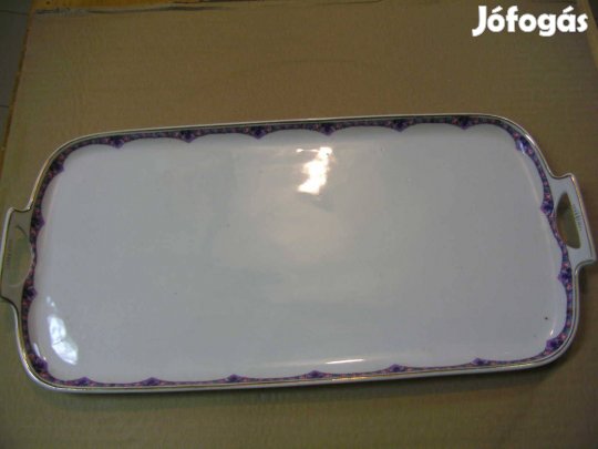 Haas & Czjzek porcelán tál jelzett aranyozott szegély