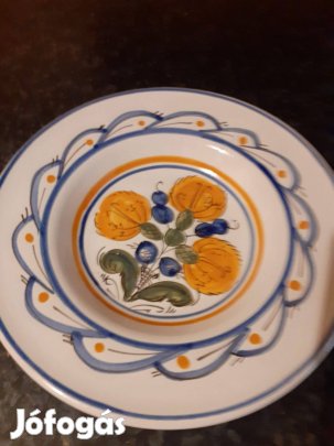 Habán mintás nagy kerámia fali tál Iparművész jelzés hibátlan