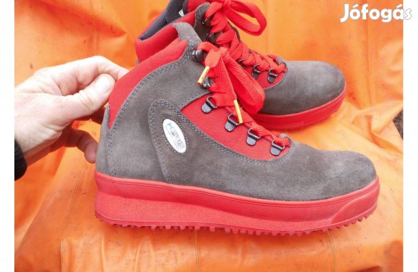 Haberkorn piros-szürke bőr 40-es unisex túrabakancs eladó,