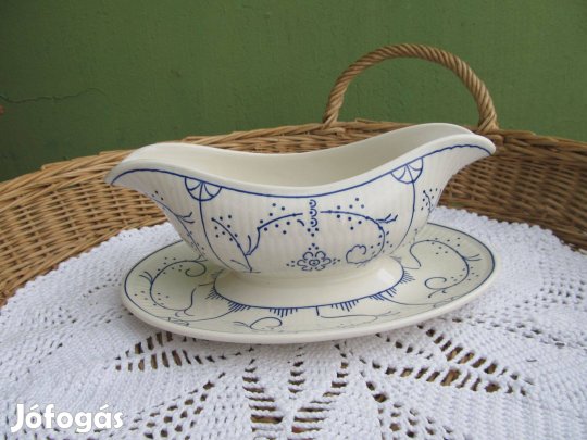 Hagymamintás, fajansz szószos tál