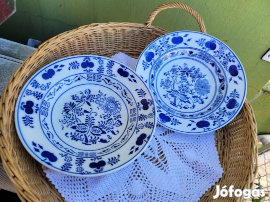 Hagymamintás fajansz mélytányér 2 db