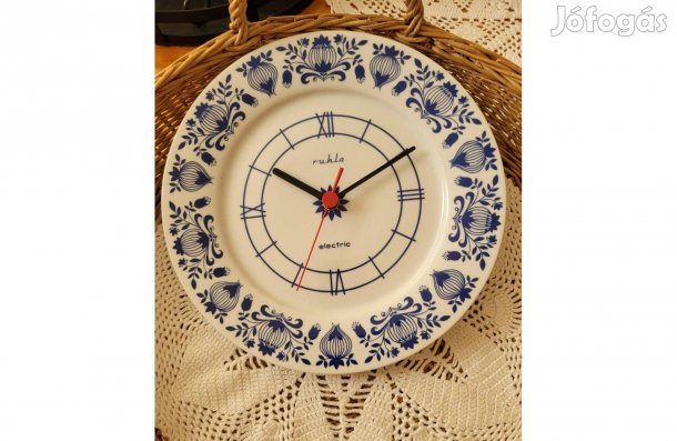 Hagymamintás porcelán tányéróra -működik