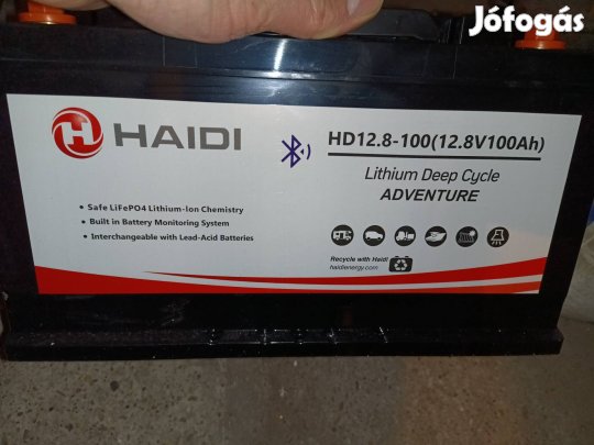 Haidi Lifepo4 12.8V 100Ah új Bluetooth akkumulátor , csónak,motor