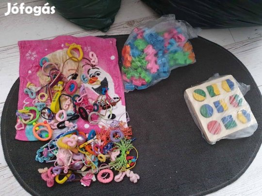 Hajgumi csomag, fa kirakó formák, összeillesztős építő játék