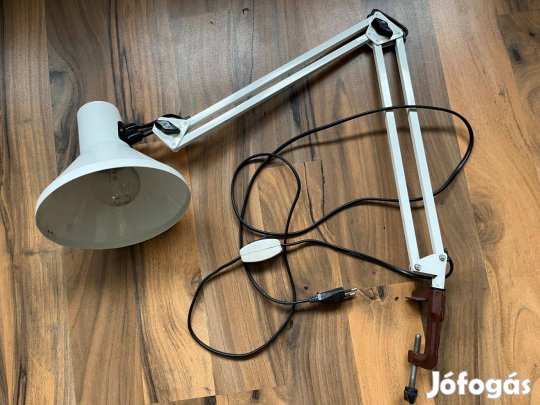 Hajlitható Karos Retro asztali lámpa asztalilámpa rögzíthető fix fehér