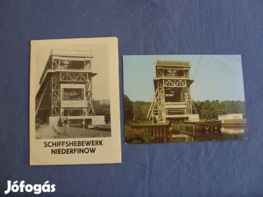 Hajó emelőmű képeslap Niederfinow (Brandenburg)
