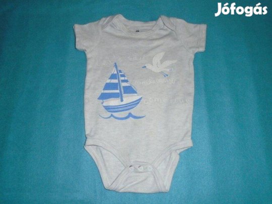 Hajó sirály mintás rövid ujjú body 9-12 hó (méret 80)