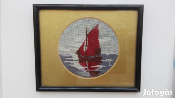 Hajós Goblein az 1930-as évekből "Vitorlás" jelzet készítő ritka d