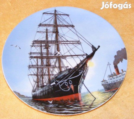 Hajós porcelán falitányér