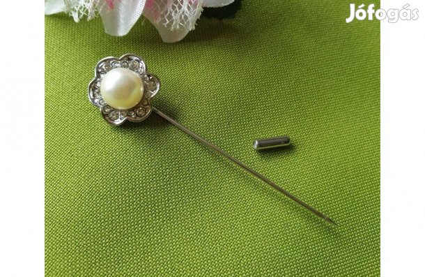 Hajtókatű, kitűző HAT06 - Strasszköves virág 20x75mm