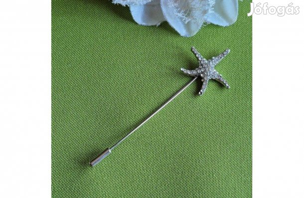 Hajtókatű, kitűző HAT07 - Strasszköves tengeri csillag 25x75mm