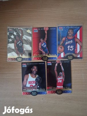 Hakeem Olajuwon Upper Deck 1995-96 USA Team kosaras kártyák 5db