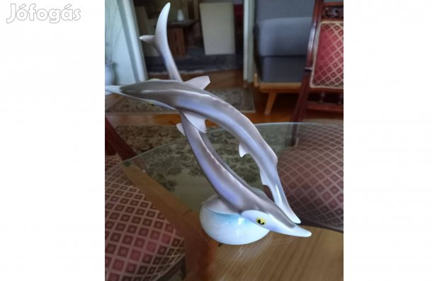 Hal szobor porcelán