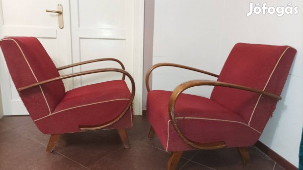 Halabala tömörfa Art deco fotel párban