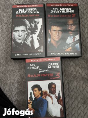 Halálos fegyver 1-3 vhs pakk ritka rendezői változat fekete