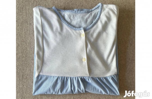 Hálóing, kék - fehér, szoptatós XL-es