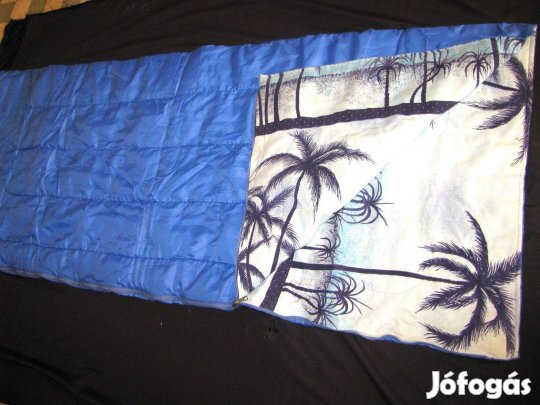 Hálózsák 180x75 pálmafás kék steppelt vízálló újszerű