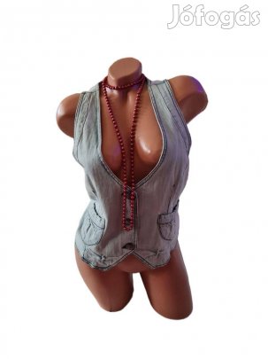 Halvány Szürke Farmer Mellény. Méret: (44 -46! Kód: ME 283