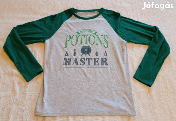 Halvány Szürke / Zöld "Harry Potter" Baseball Vékony Pulóver (M méret)