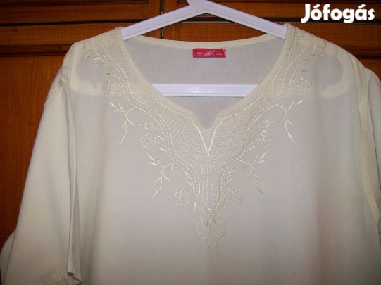 Halvány sárga színű női vékony, vászon ing XL