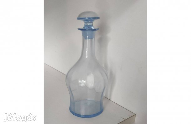 Halványkék üveg lombik dugóval kb. 10 cm