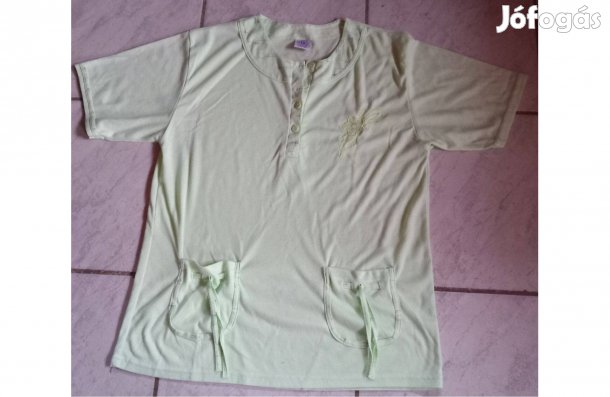 Halványzöld pamut pizsama + nadrág , 46-48-as - Újszerű