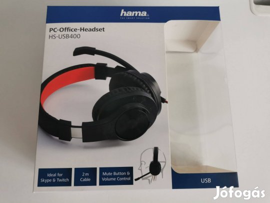 Hama HS-USB 400 PC Headset, Mikrofonos Fejhallgató Új!