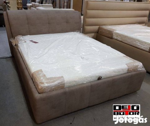 Hamburg minőségi franciaágy betétes drapp ágyneműtartós 140x200 cm