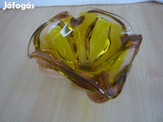 Hamutartó sárga ólomüvegből, nem használt, hibátlan