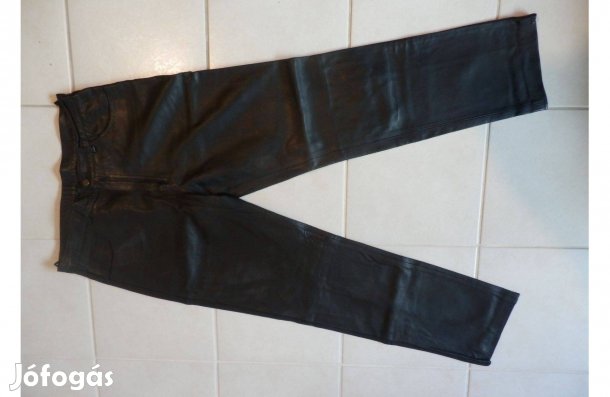Hanes fekete valódi nappabőr nadrág béléses kb 32-es