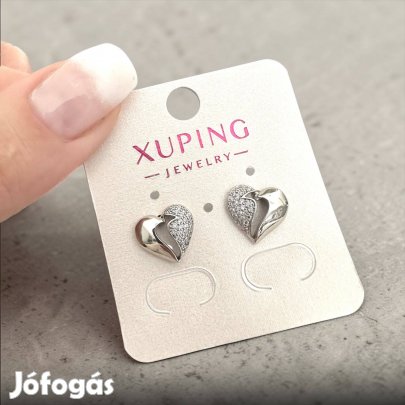 Hanga ezüst színű antiallergén köves xuping fülbevaló