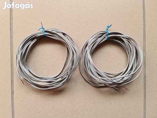 Hangfalkábel pár szürke 389 cm és 394 cm réz és ezüst vezető erekkel