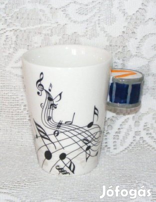 Hangjegy, hangszer mintás bögre