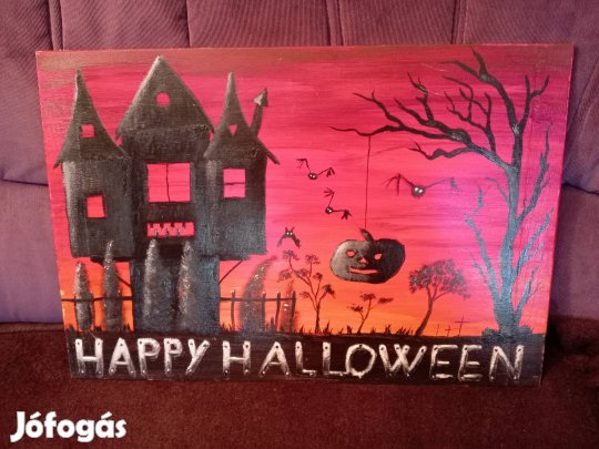 Happy Halloween retro vintage festmény 