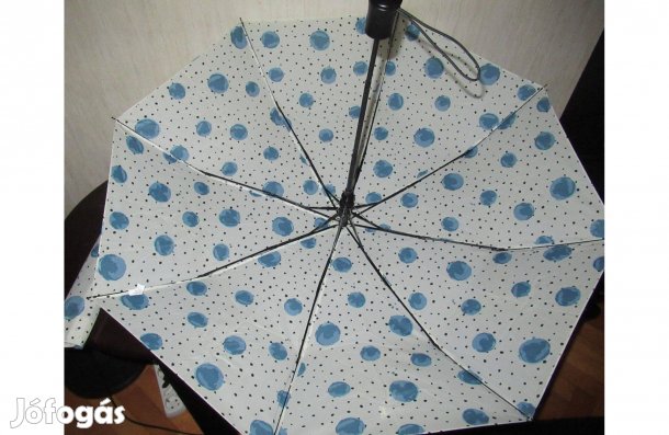 Happy rain fehér fekete pöttyös összecsukható esernyő
