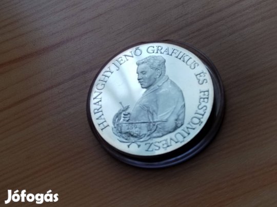 Haranghy Jenő Grafikus és Festőművész Ezüstözött emlékérem