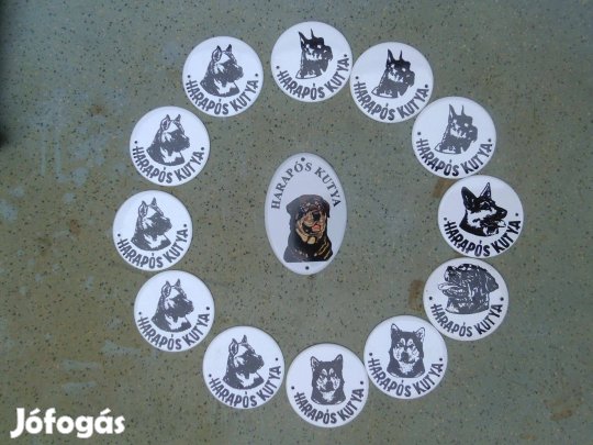 Harapós kutya zománctábla többféle