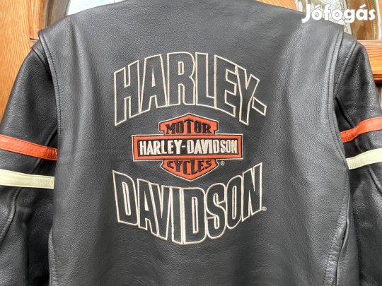 Harley Davidson eredeti egyedi fekete bőr kabát bőrdzseki dzseki XL