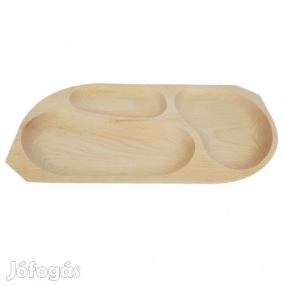 Hármas osztású fatányér